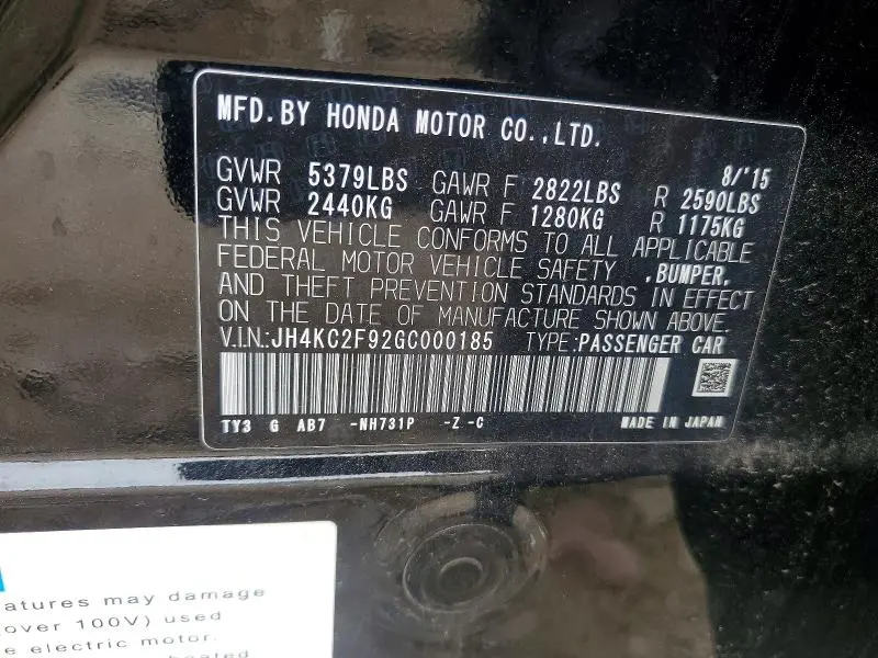 2016 ACURA RLX SPORT HYBRID ADVANCE  