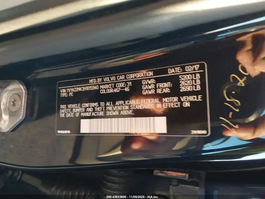 2017 VOLVO S90 T6 MOMENTUM