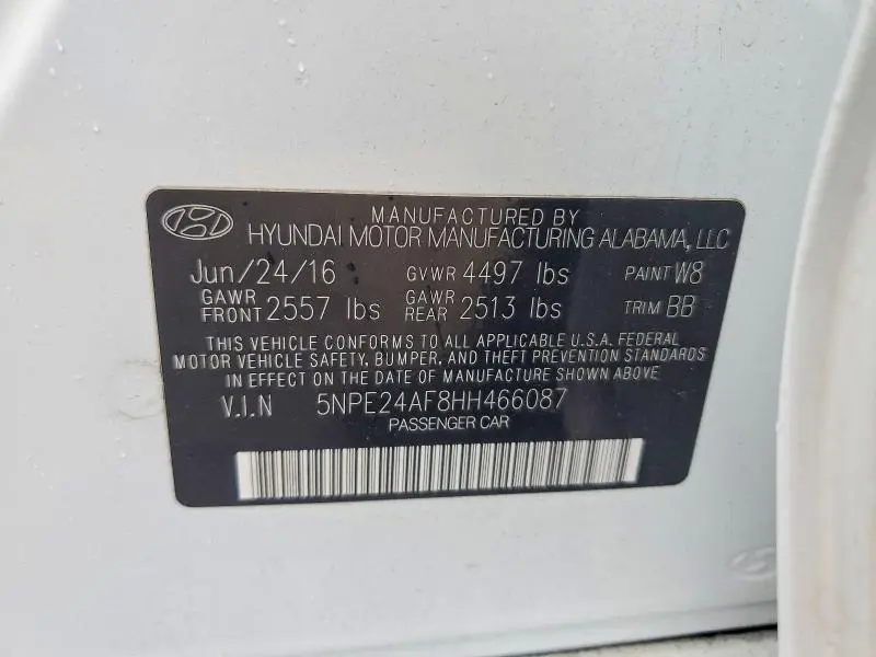 2017 HYUNDAI SONATA SE  