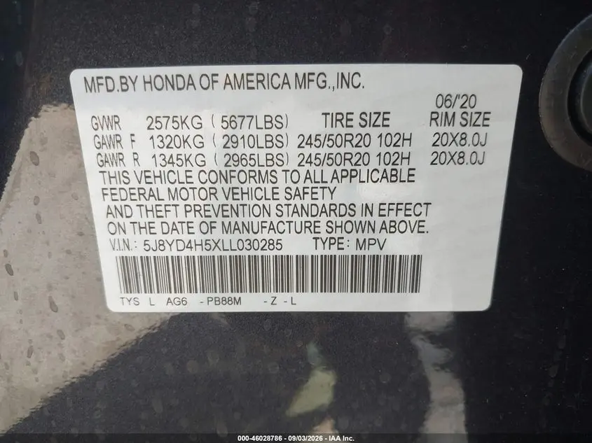 2020 ACURA MDX TECHNOLOGY