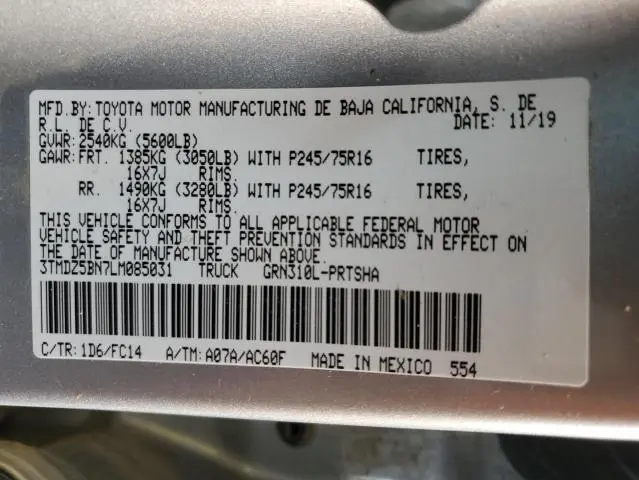 2020 TOYOTA TACOMA DOUBLE CAB  