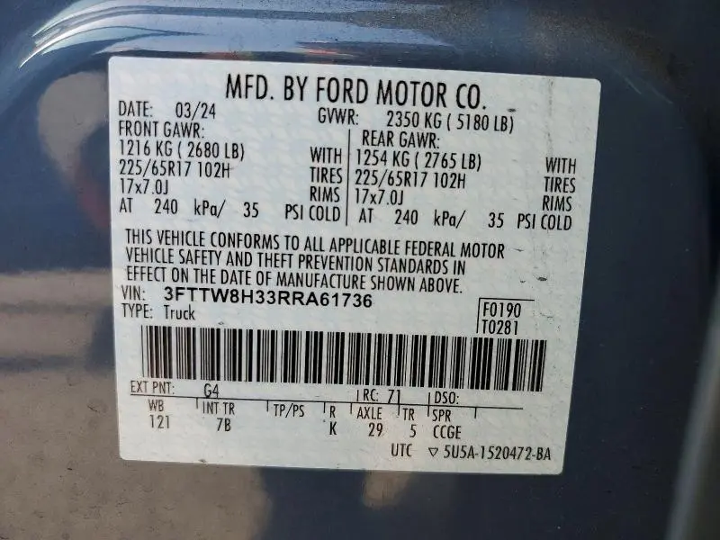 2024 FORD MAVERICK XLT  