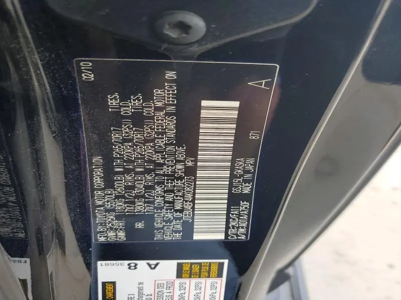 2010 TOYOTA FJ CRUISER BASE  