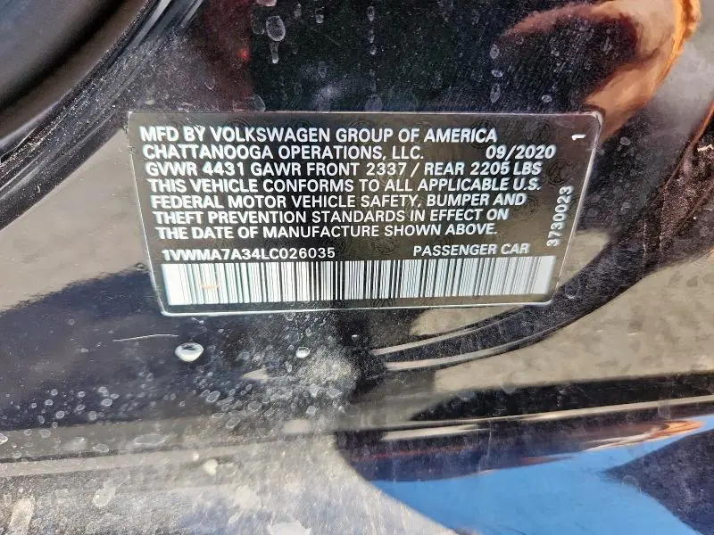 2020 VOLKSWAGEN PASSAT R-LINE