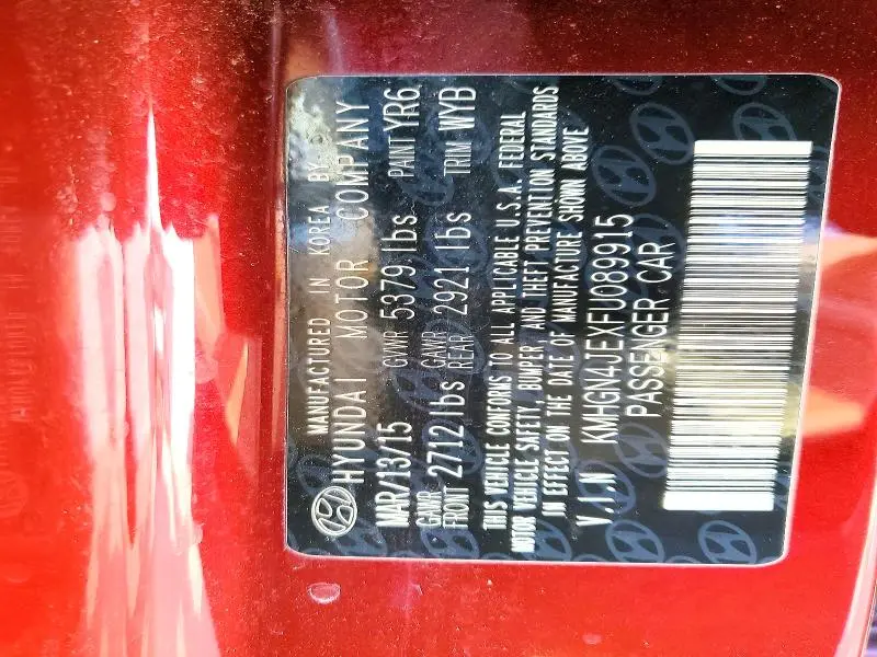 2015 HYUNDAI GENESIS 3.8L  