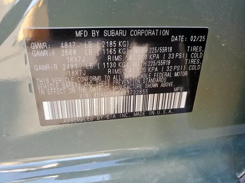 2025 SUBARU CROSSTREK LIMITED  