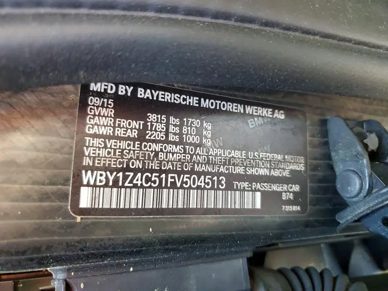 2015 BMW I3 REX  