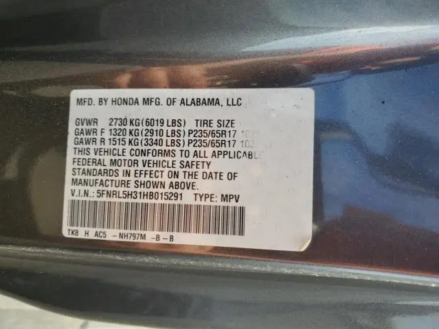 2017 HONDA ODYSSEY SE