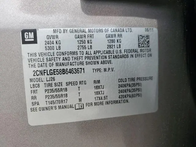 2011 CHEVROLET EQUINOX LTZ  
