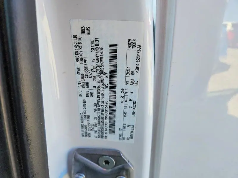 2016 FORD ESCAPE S  