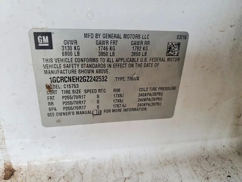 2016 CHEVROLET SILVERADO C1500  