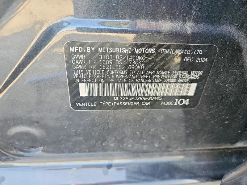 2024 MITSUBISHI MIRAGE G4 ES  