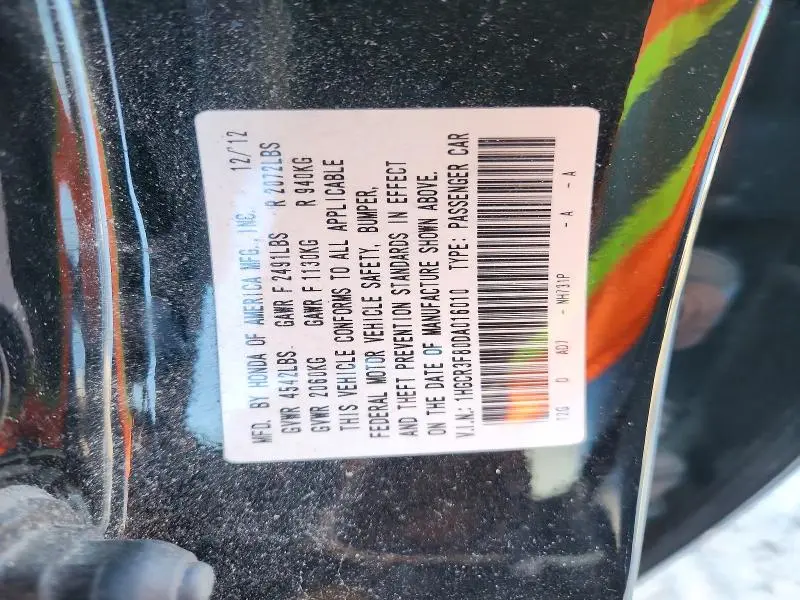 2013 HONDA ACCORD EXL  