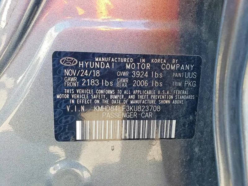 2019 HYUNDAI ELANTRA SEL  