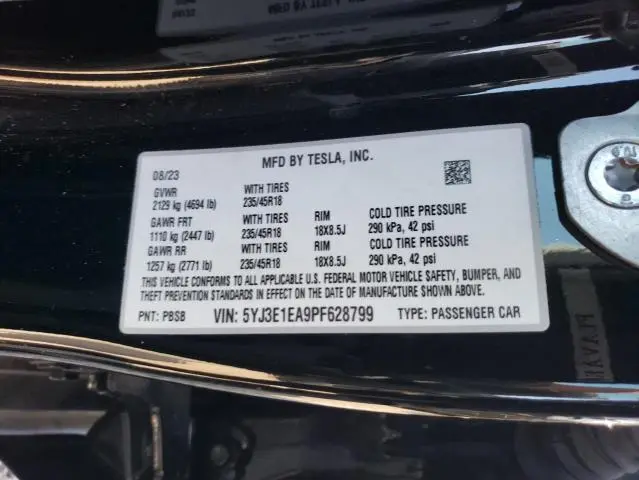2023 TESLA MODEL 3   