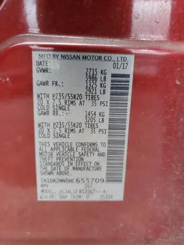 2017 NISSAN PATHFINDER S  