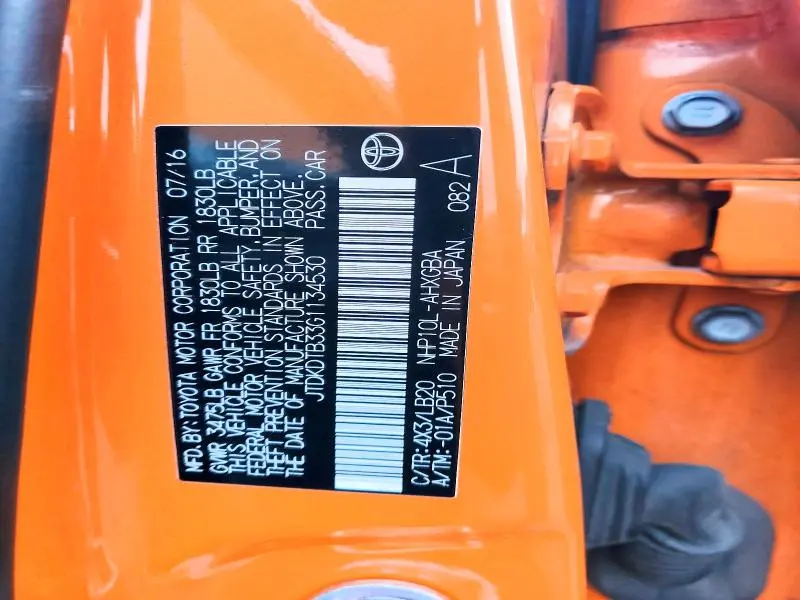 2016 TOYOTA PRIUS C FOUR  