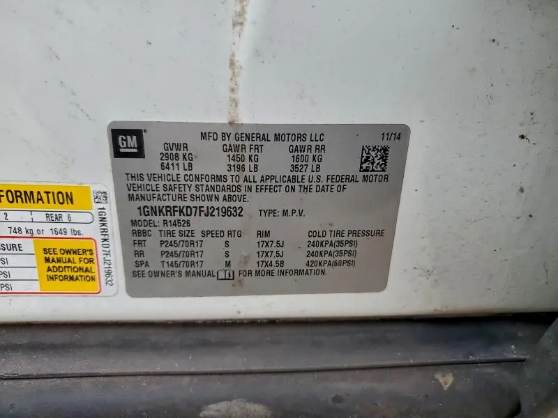 2015 CHEVROLET TRAVERSE LS  