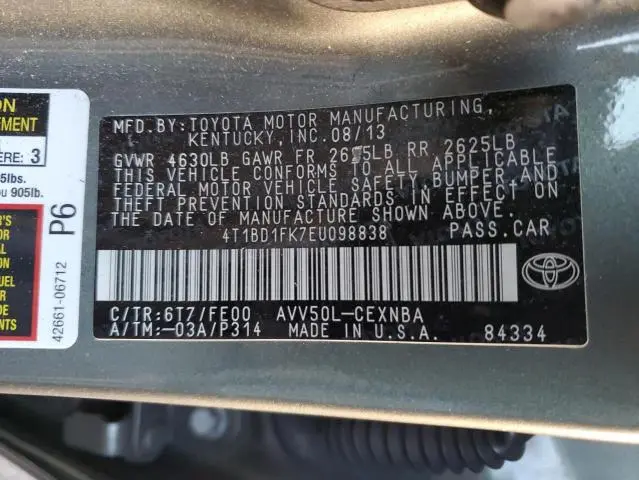 2014 TOYOTA CAMRY HYBRID  