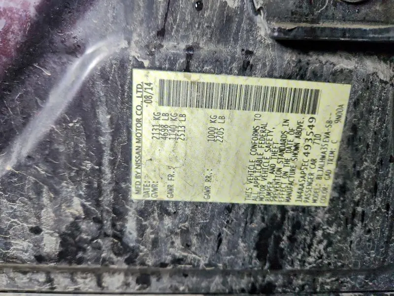 2014 NISSAN MAXIMA S  