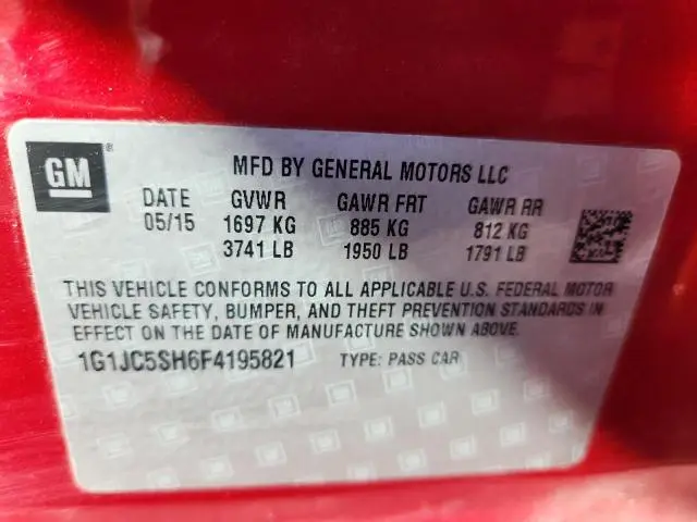 2015 CHEVROLET SONIC LT  