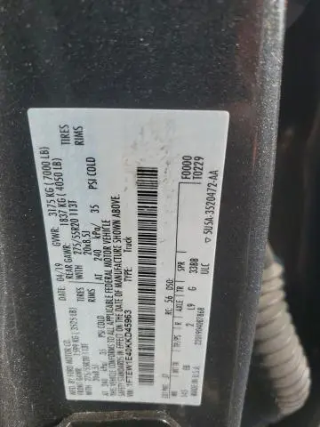 2019 FORD F150 SUPERCREW  