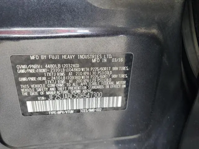 2016 SUBARU FORESTER 2.5I  