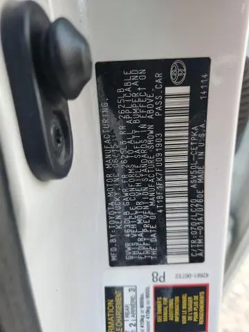 2015 TOYOTA CAMRY LE