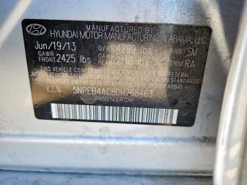 2013 HYUNDAI SONATA GLS  