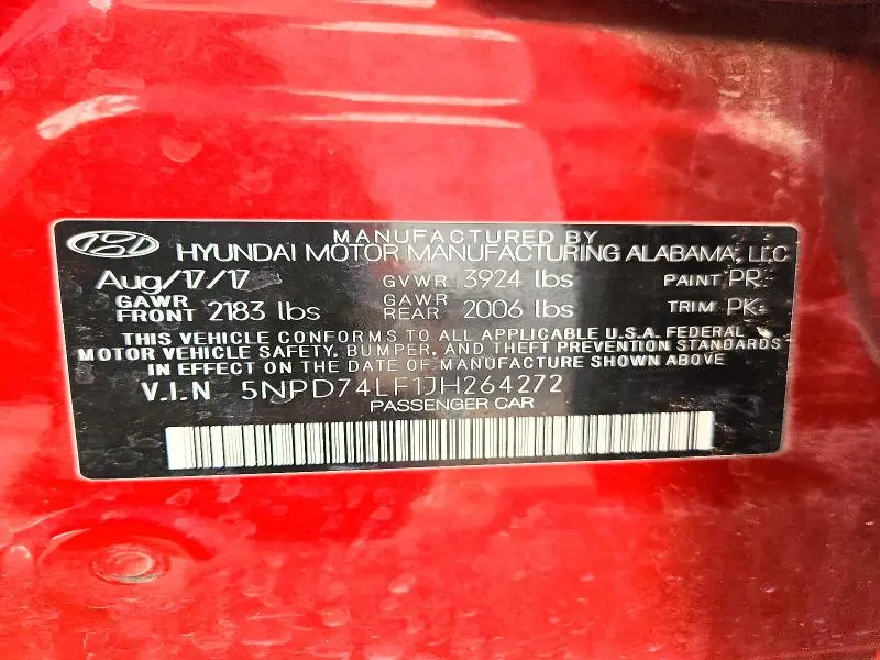 2018 HYUNDAI ELANTRA SE  