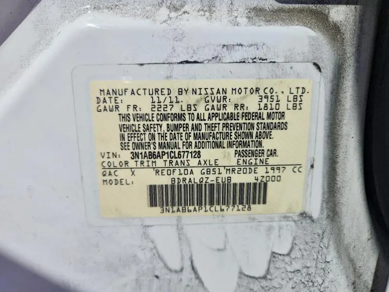 2012 NISSAN SENTRA 2.0  