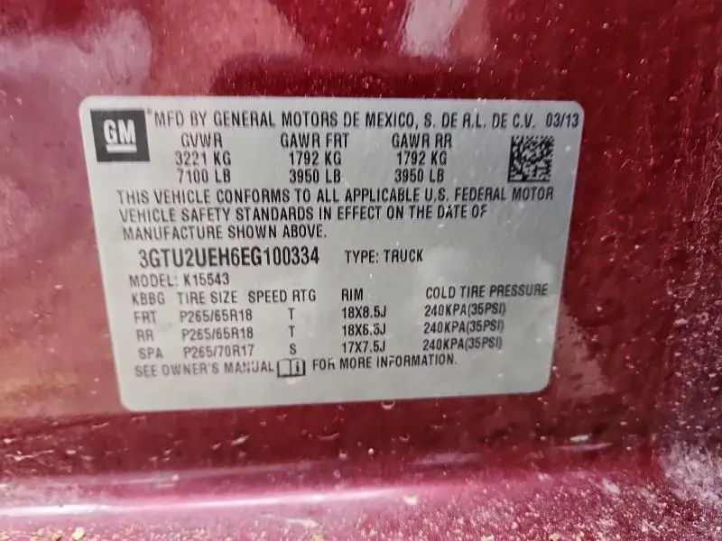 2014 GMC SIERRA K1500 SLE  