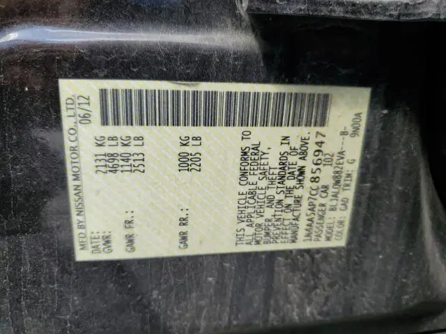 2012 NISSAN MAXIMA S