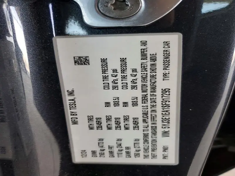 2025 TESLA MODEL 3   