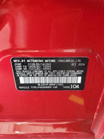 2024 MITSUBISHI MIRAGE G4 ES  