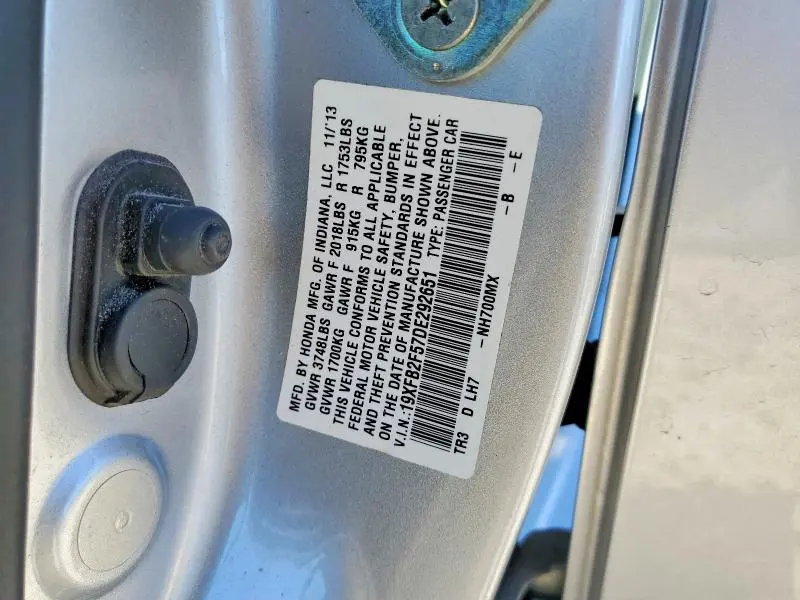 2013 HONDA CIVIC LX  