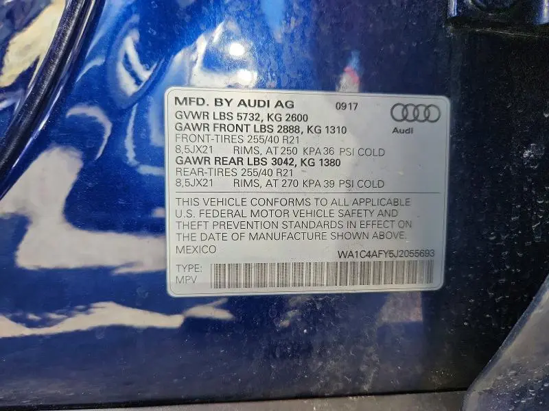 2018 AUDI SQ5 PRESTIGE  
