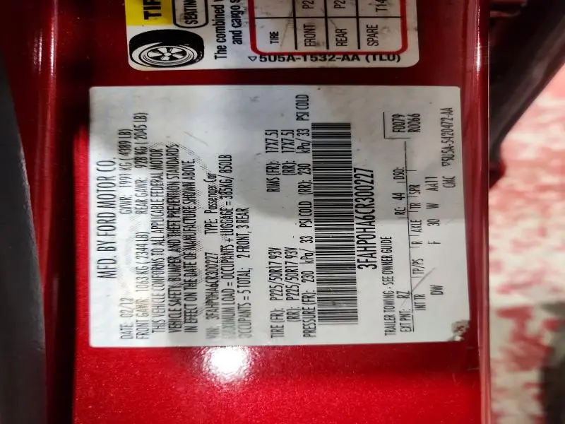 2012 FORD FUSION SE  