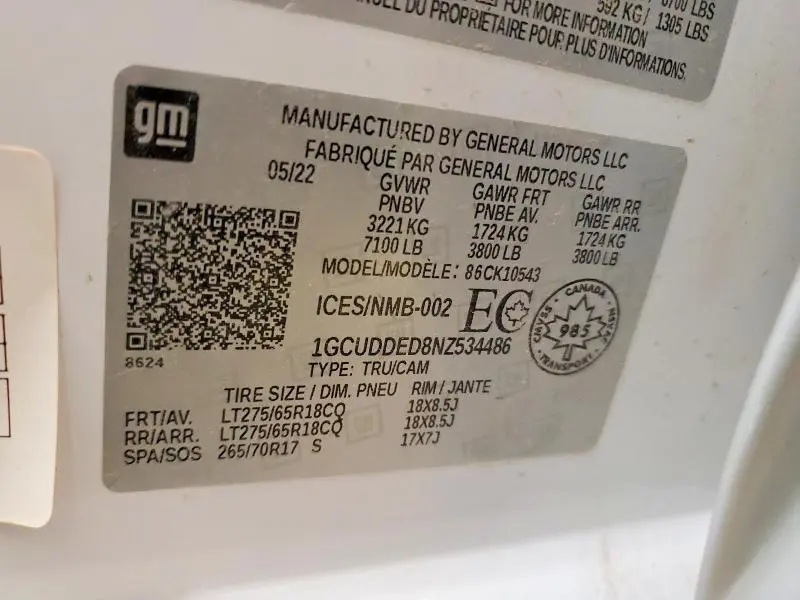 2022 CHEVROLET SILVERADO K1500 LT  