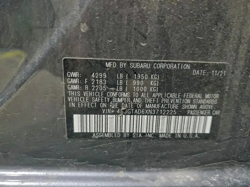 2022 SUBARU IMPREZA PREMIUM  