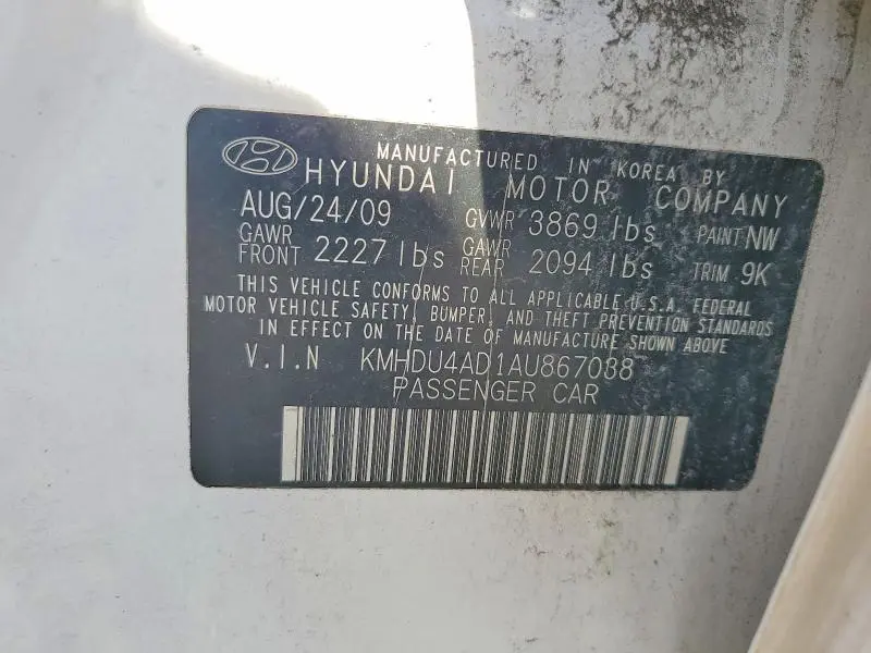 2010 HYUNDAI ELANTRA GLS  