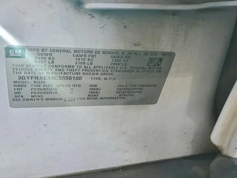 2012 CADILLAC SRX LUXURY COLLECTION  