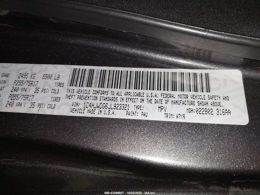 2018 JEEP WRANGLER JK UNLIMITED SPORT S 4X4