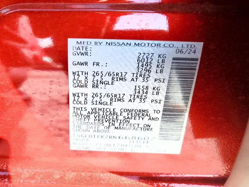 2024 NISSAN FRONTIER SL  