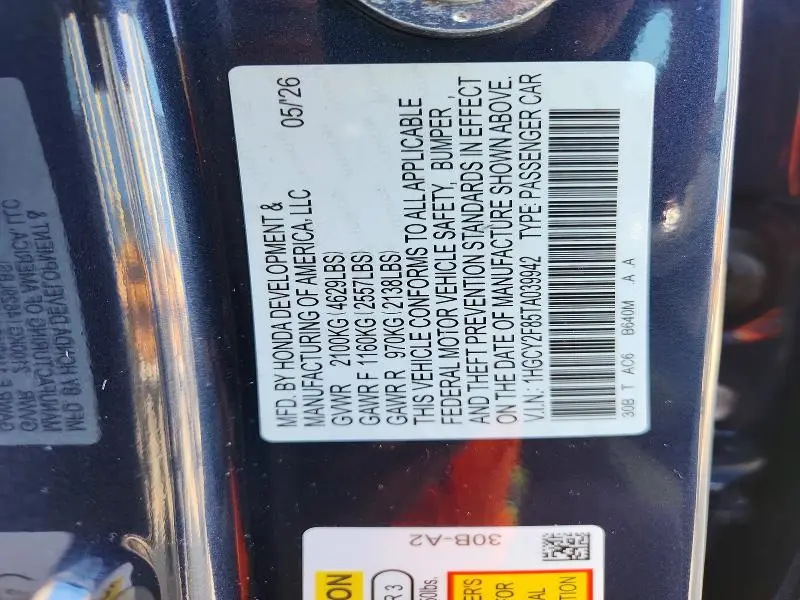 2026 HONDA ACCORD TOURING HYBRID  