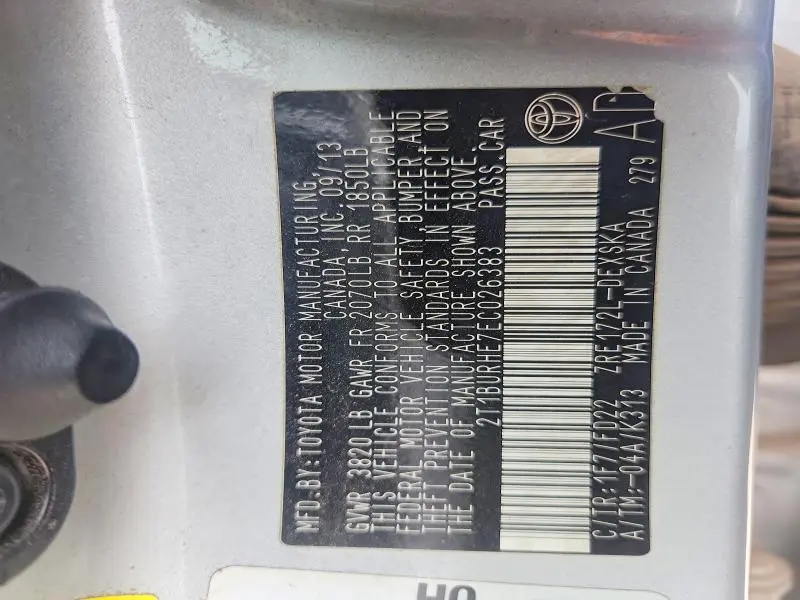 2014 TOYOTA COROLLA S PLUS  