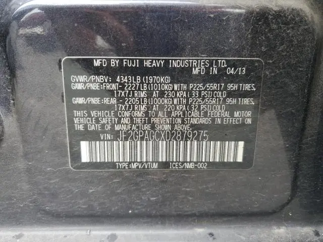 2013 SUBARU XV CROSSTREK 2.0 LIMITED  