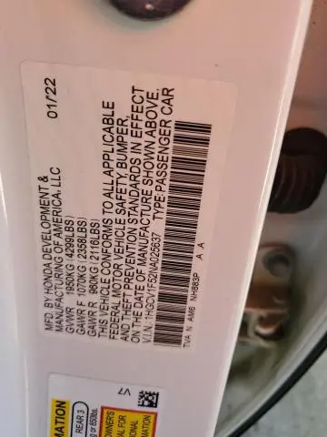 2022 HONDA ACCORD EXL  