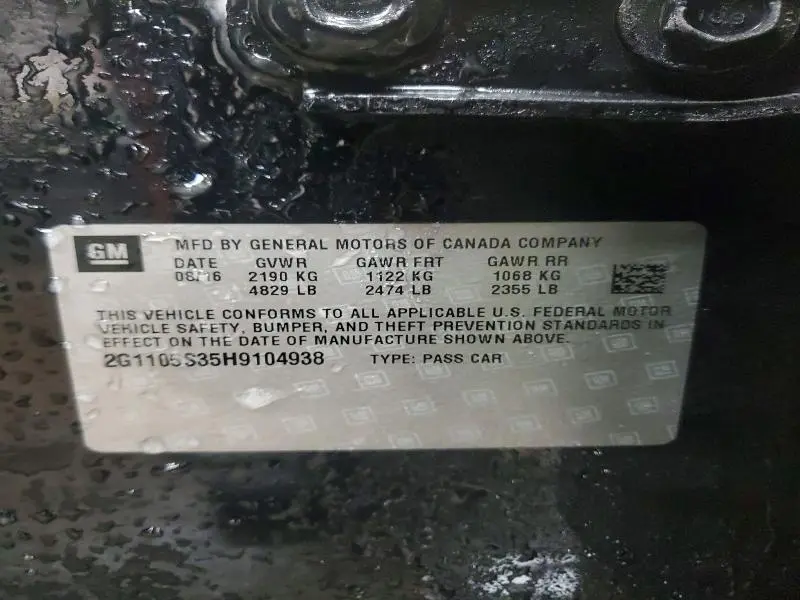 2017 CHEVROLET IMPALA LT  