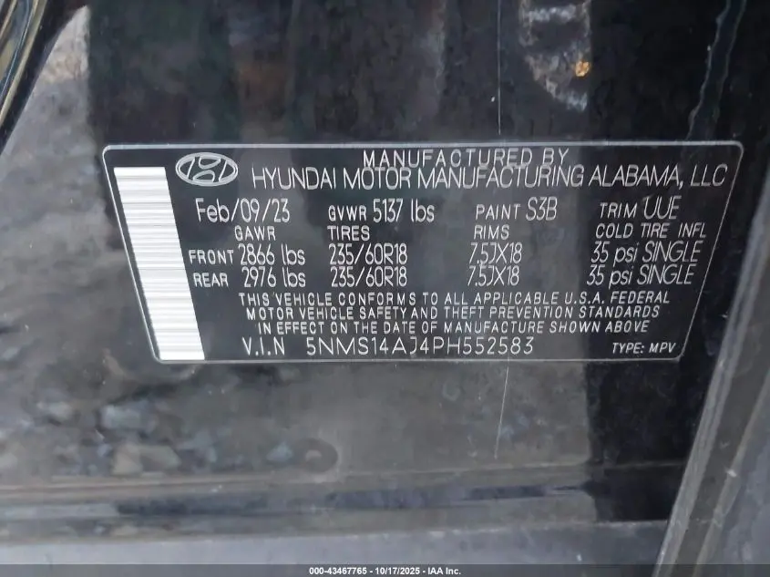 2023 HYUNDAI SANTA FE SE